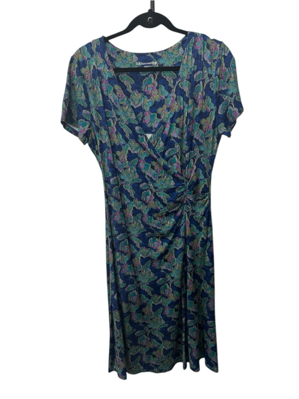 Soft Surroundings Giselle dress featuring a floral faux wrap design size M